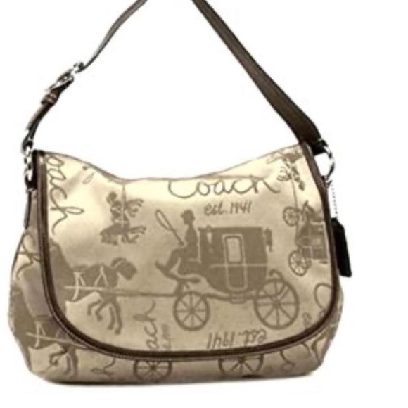 Coach Carriage Shoulder bag  Adjustable Strap some Satin check‎ the pics - Picture 1 of 9